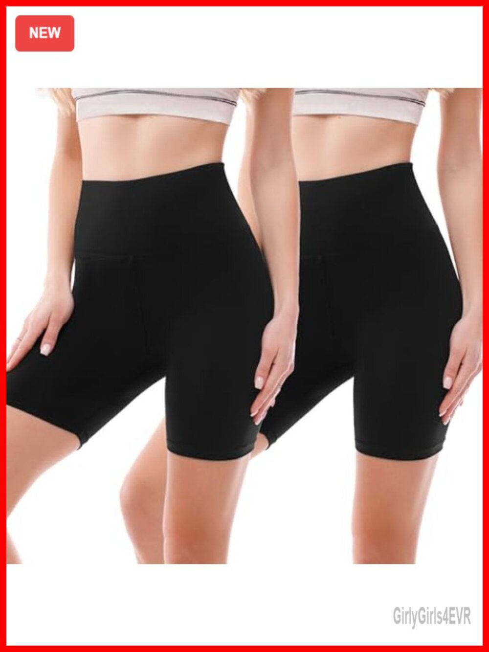 2 Pack Biker Shorts High Waisted Buttery Soft 6" Inseam Yoga Cycling